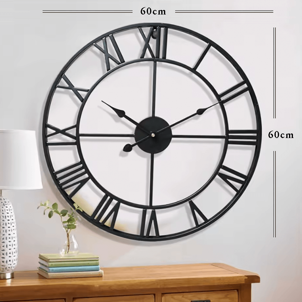 Gold, Black or Bronze Skeleton Wall Clock - 40cm or 60cm