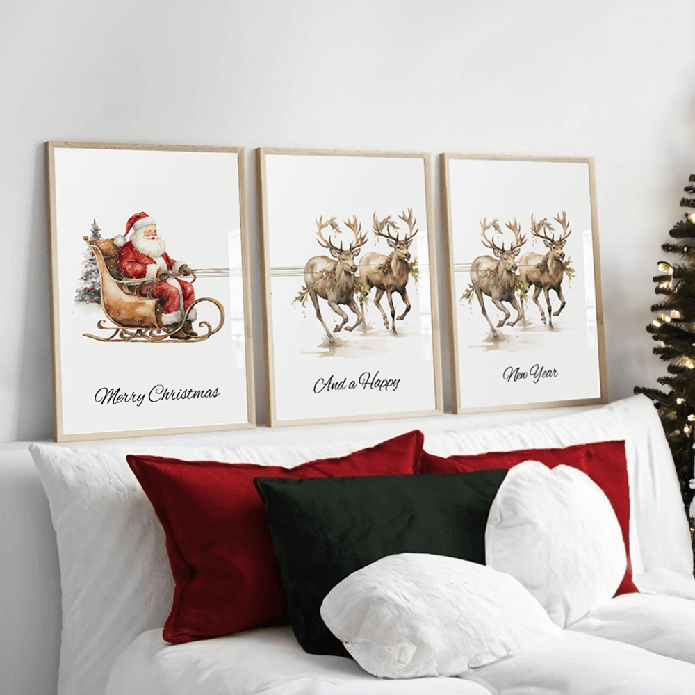 Reindeer Christmas Print (C)