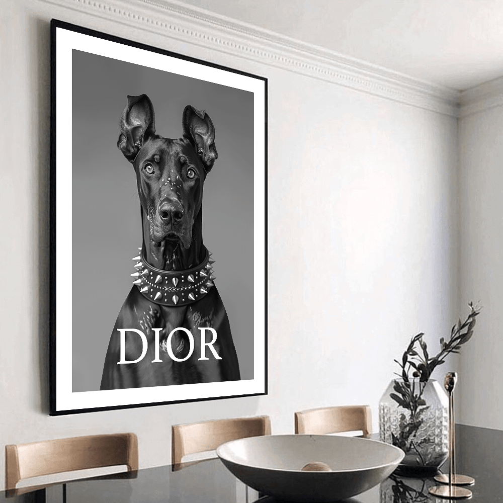 Dior Doberman Dog Art Print