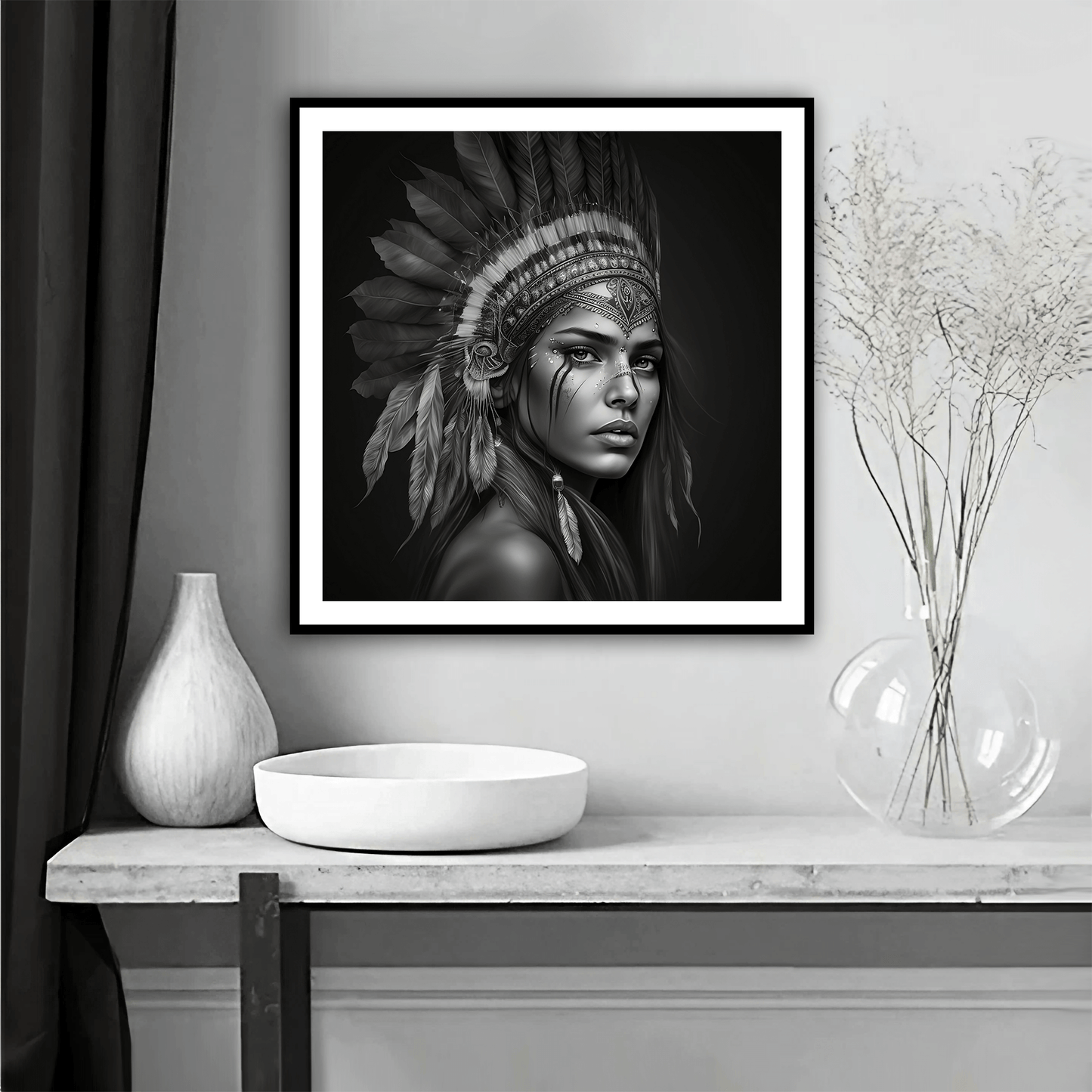 'Fierce' Apache Indian Art Print