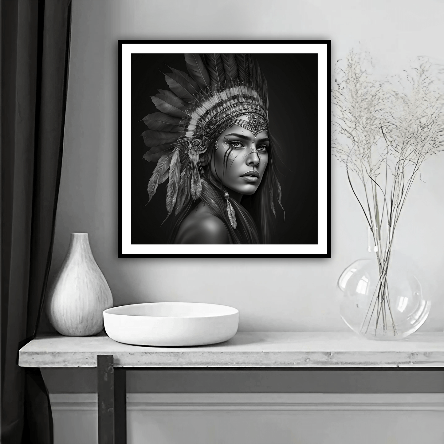 'Fierce' Apache Indian Wall Art Print