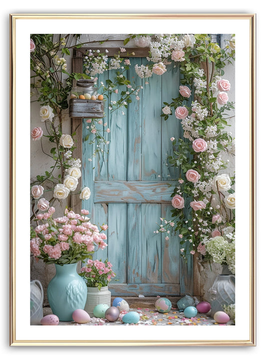 Floral French Doors Art Print