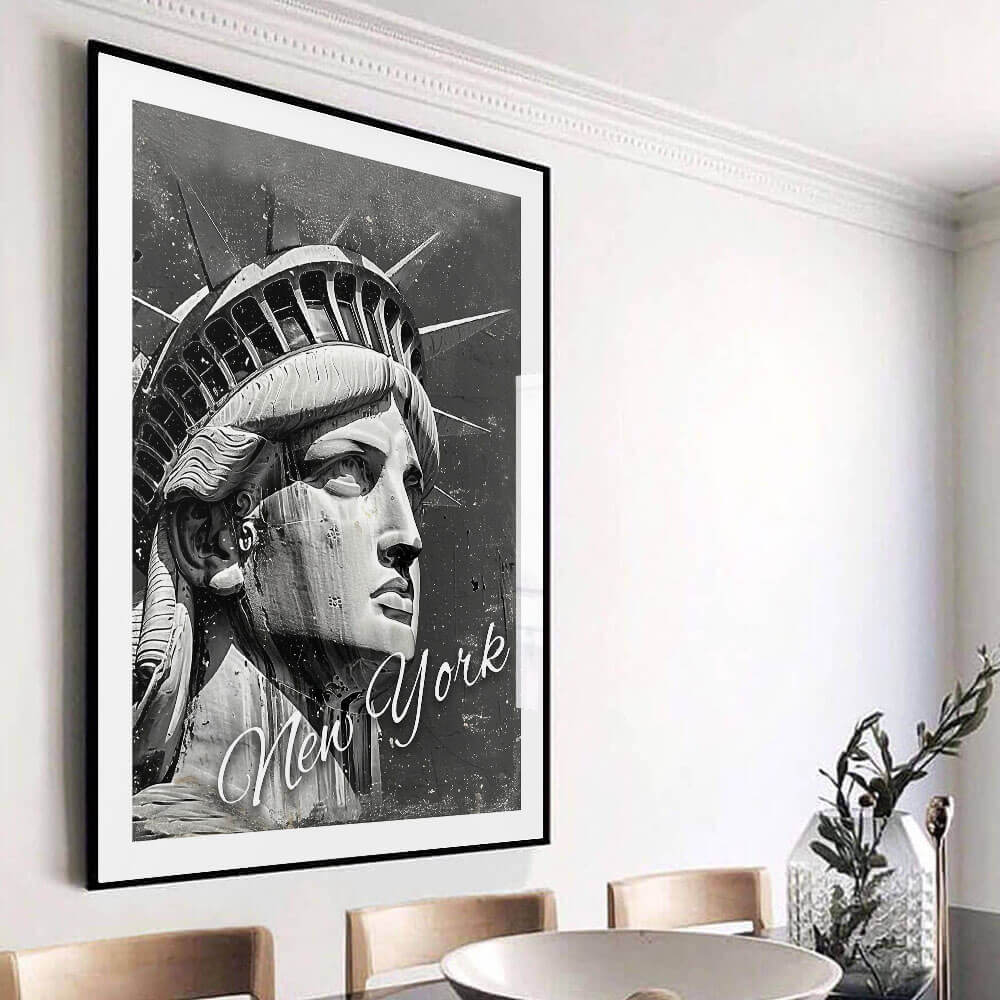 New York standbeeld kunstprint