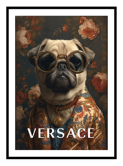 Versace Pug Art Print