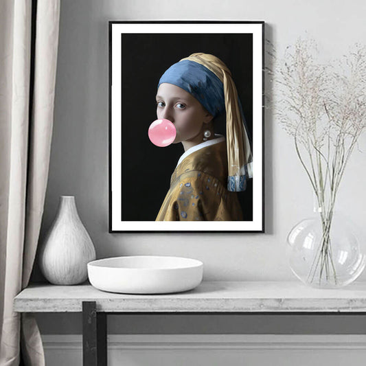 Girl with a pearl earring - Bubble Pop Art Print - Free Printable Art