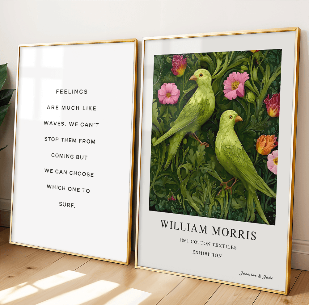 William Morris Inspired, Signed - Lovebirds Print