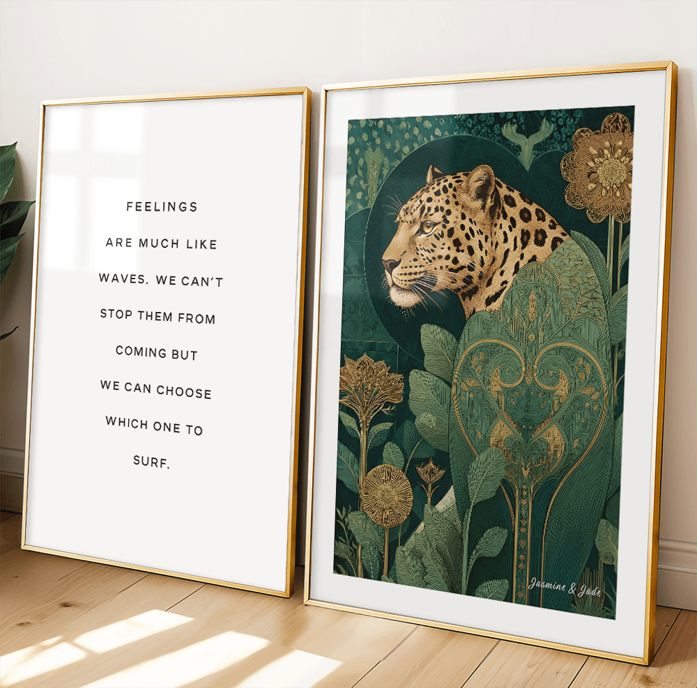 Inspirado en William Morris, Firmado - Estampado de Colibríes