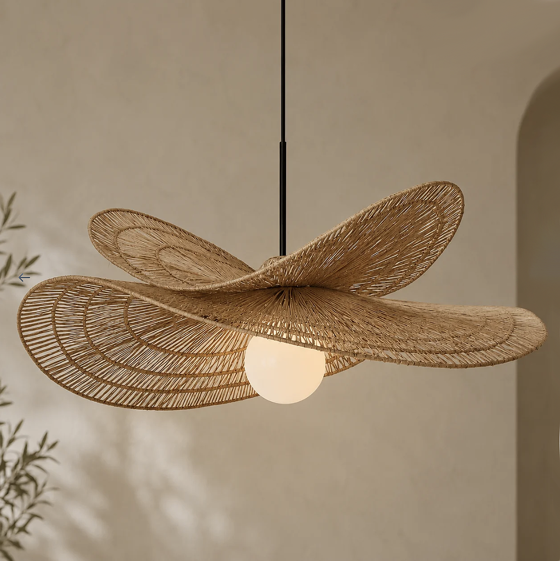 Cysgodlamp tlws crog Lotus Wabi Sabi