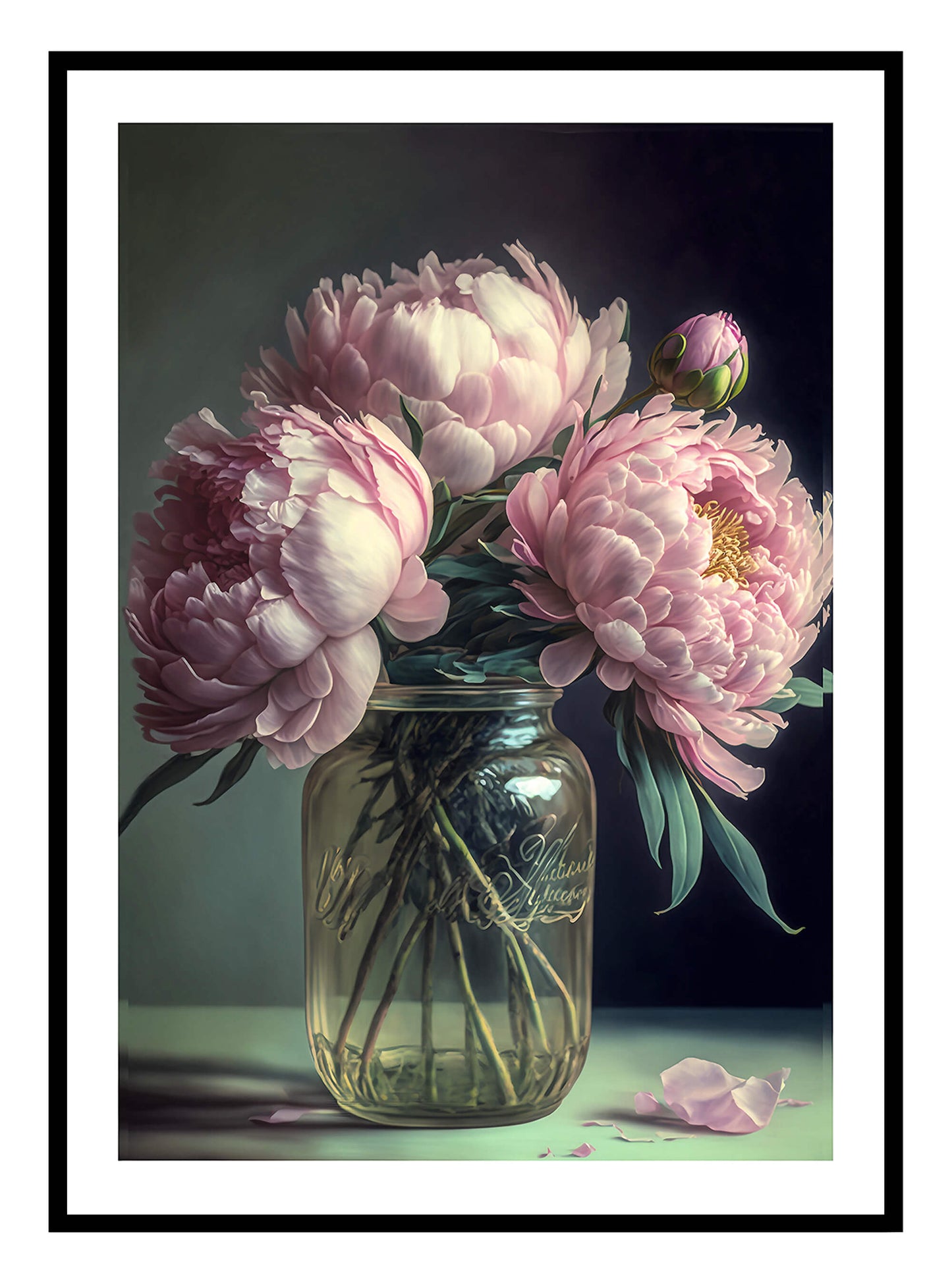 Rosa Dahlia i blomst kunsttrykk