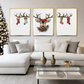 Triptych Christmas Reindeer Print (B)