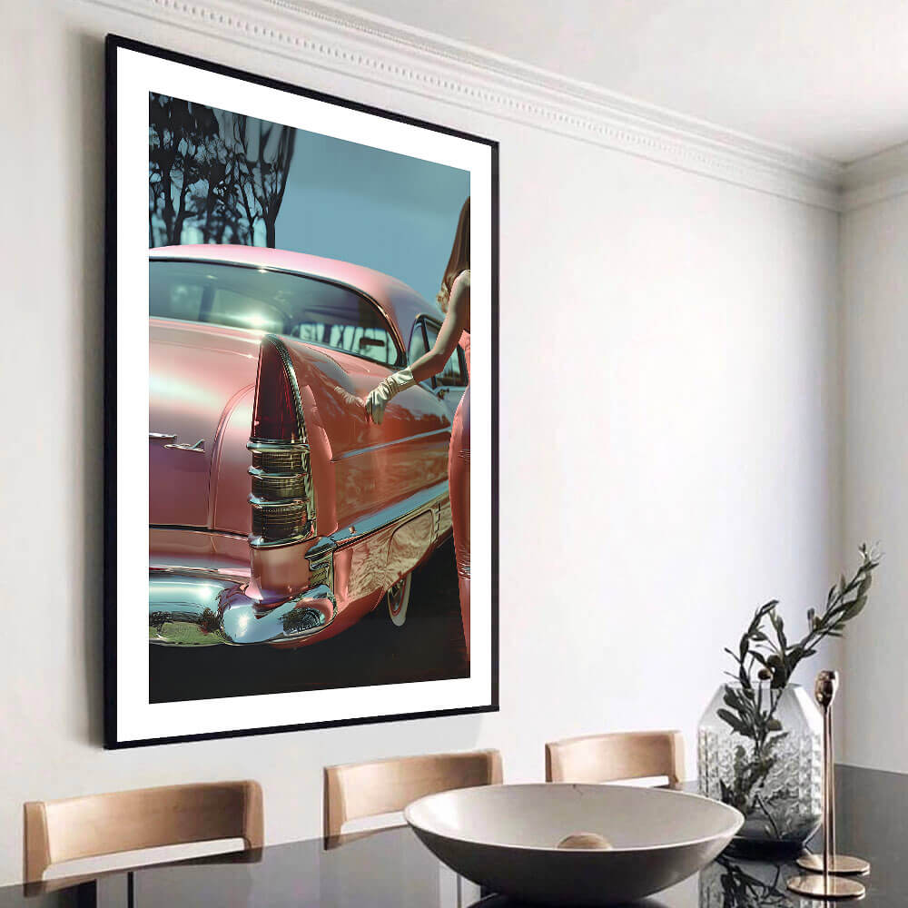 Pink Chevy Art Print