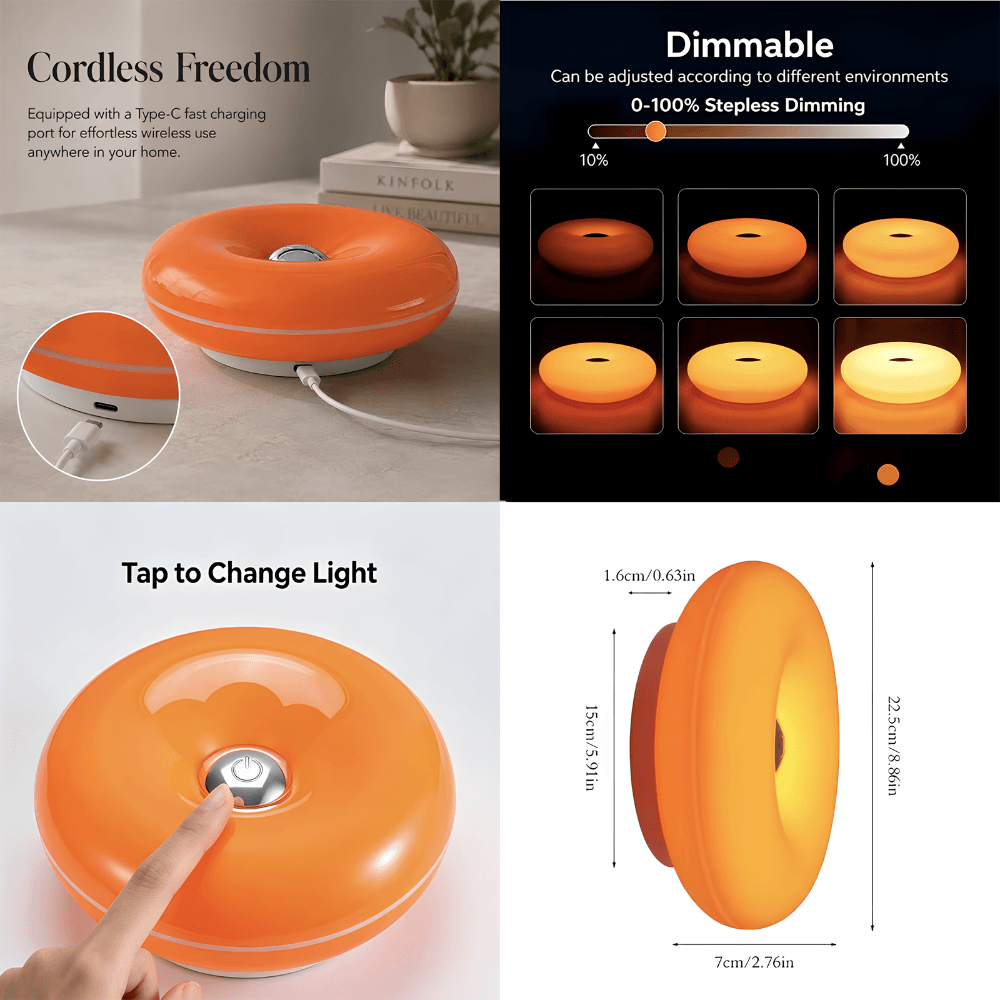 Donut USB Table Lamp - 3 Colours