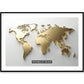 Gold World Map Art Print