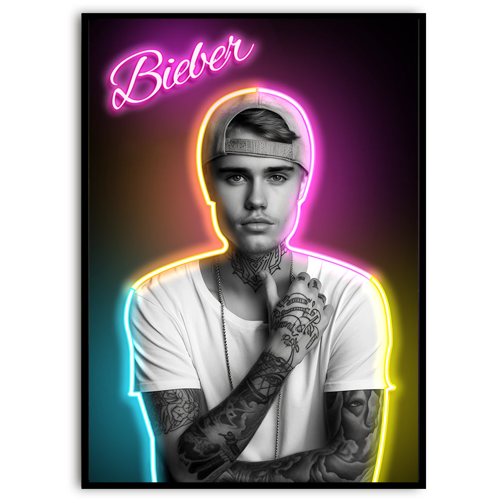 Neon Bieber Art Print