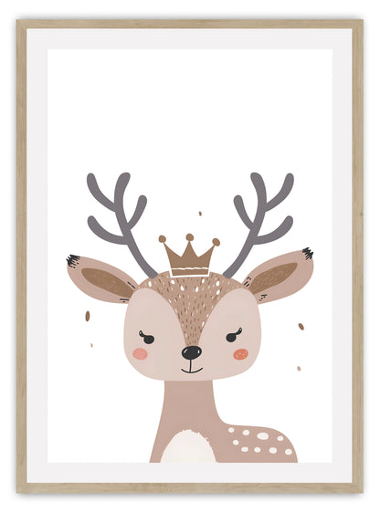 Бебе северно еленче (A), художествена щампа за детска стая