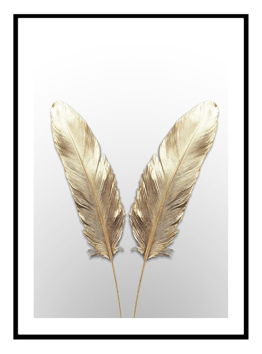 Gold Feather (B) Art Print