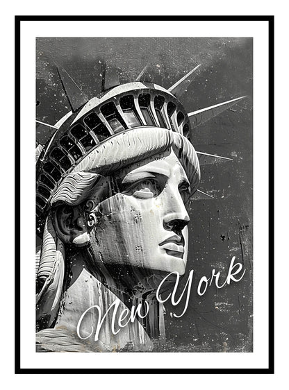 New York standbeeld kunstprint