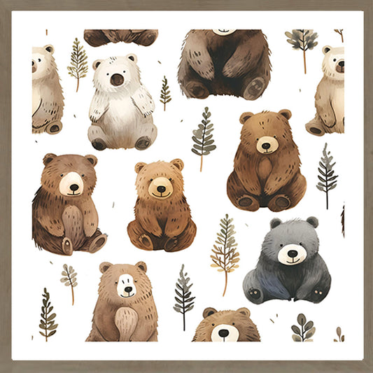 Woodland Bears Art Print