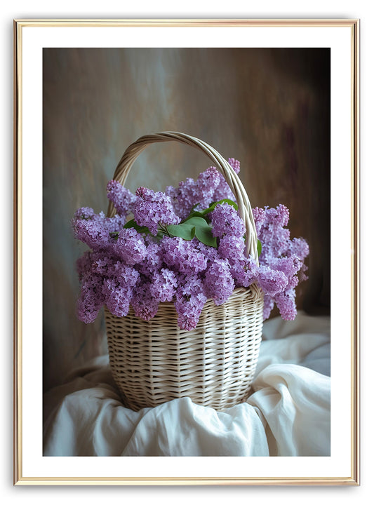Lilac Flower Basket Art Print