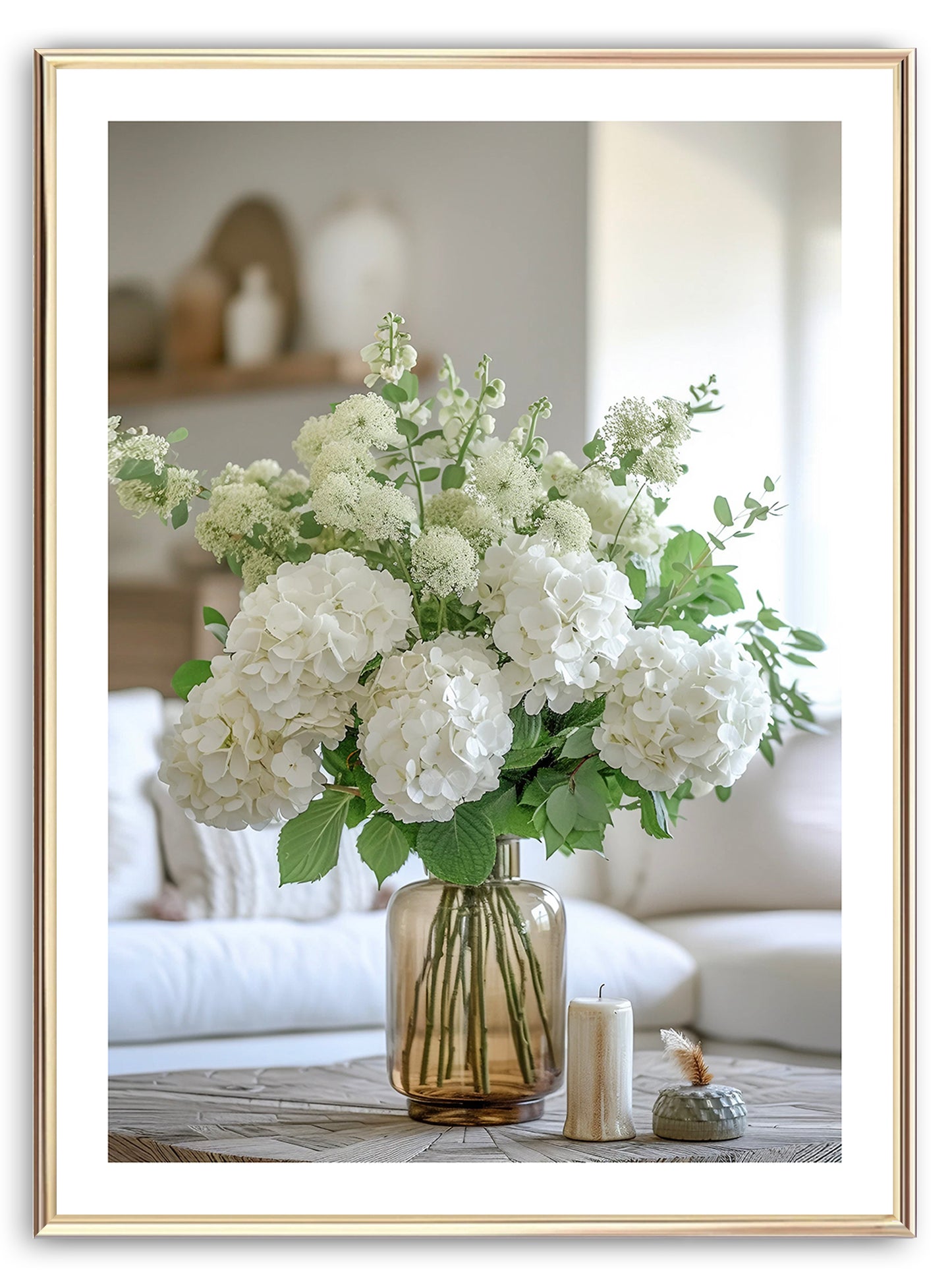 White Hydrangea Art Print