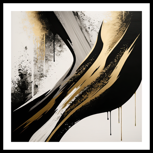 Midnight Gold (2) Abstract Art Print