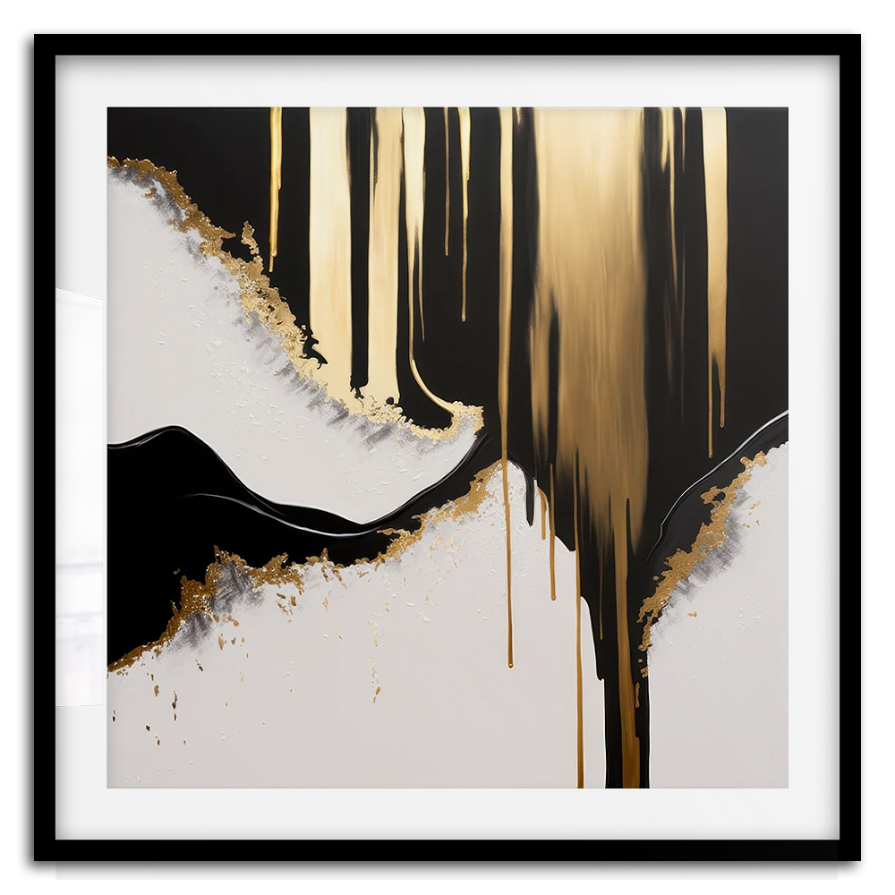 Midnight Gold (2) Abstract Art Print