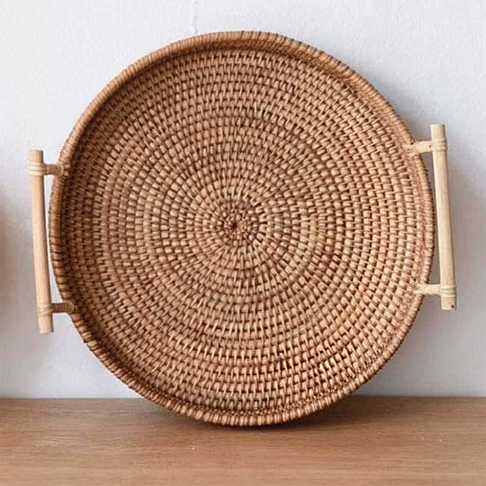 Hand-Woven Rattan Tray