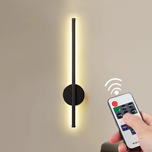 Lampada da parete minimalista con striscia LED - Nera