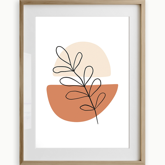 Stampa artistica foglia Boho