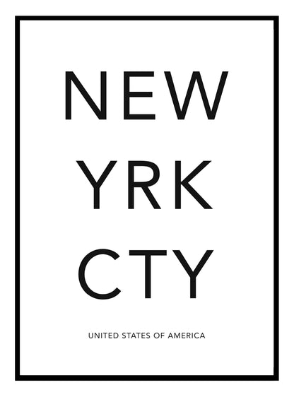 New York City Text Print