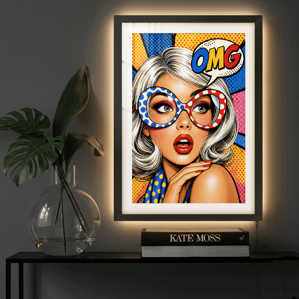 Lampu Seni Pop Art Berbingkai dengan Lampu LED Backlit
