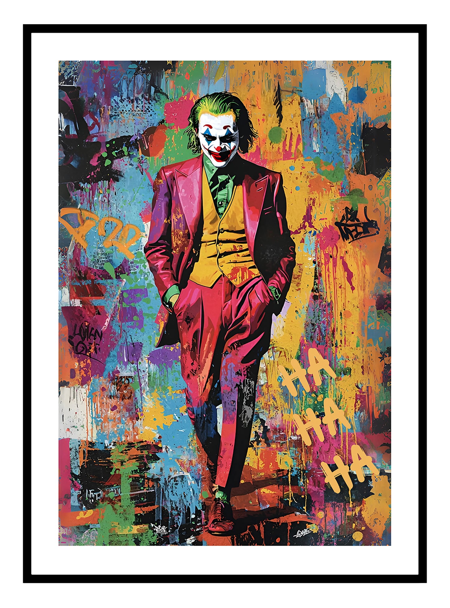 The Joker, Graffiti Art Print - 2 Colour Options