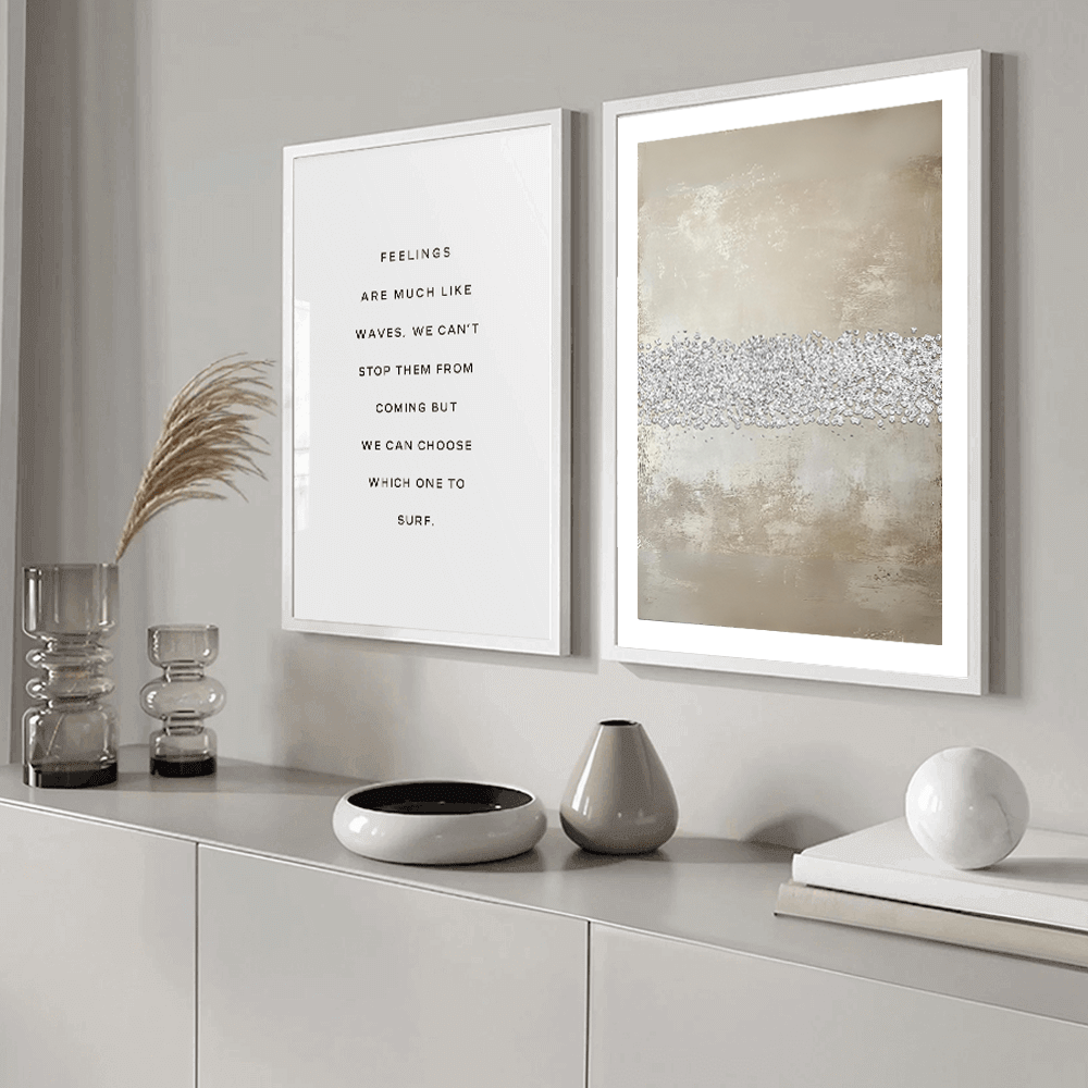 Beige Crystal Abstract (A) Art Print