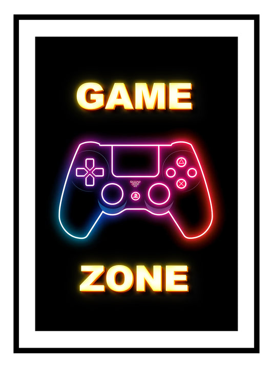 Game Zone Neon Art Print