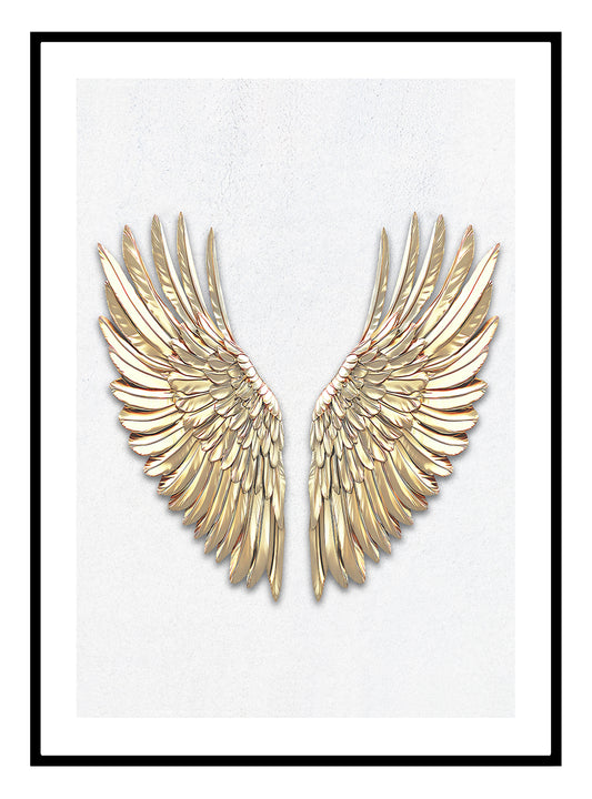 Gold Angel Wings Art Print