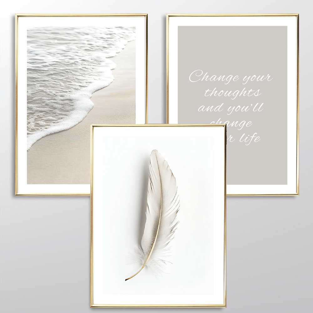 Beige Feather Art Print