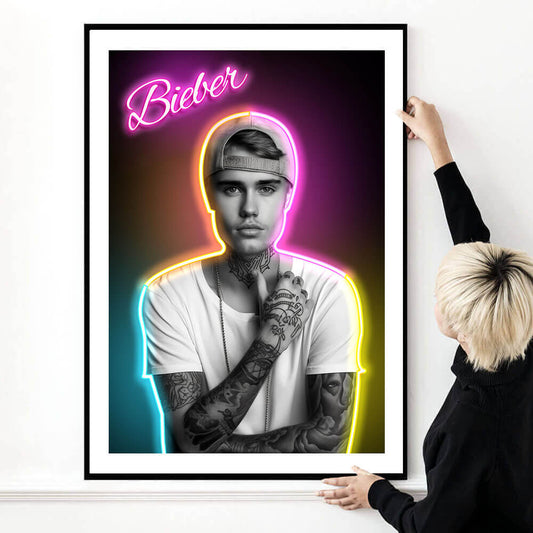 Neon Bieber Art Print