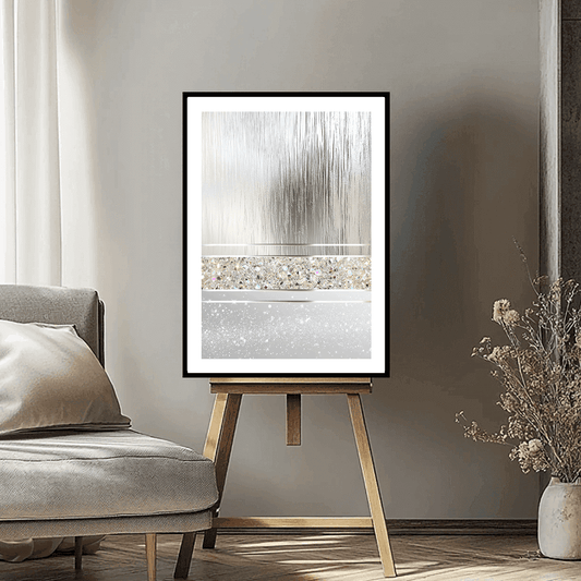 Silver Sparkle Abstract Art Print