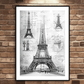 Eiffel Tower Architectural Drawing Art Print