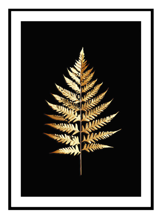 Gold Fern Leaf (B) Art Print