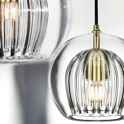 Pendelleuchte aus plissiertem Glas – 3 Farben