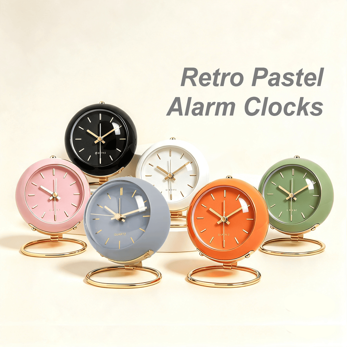 Retro Pastel Alarm Clock - 6 Colours