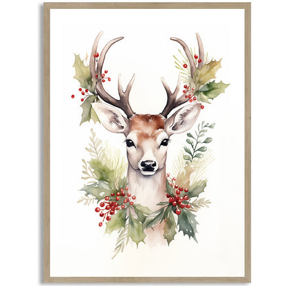 Nordic Christmas Deer Print