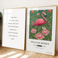 William Morris Inspired, Signed - Pink Flamingo Print