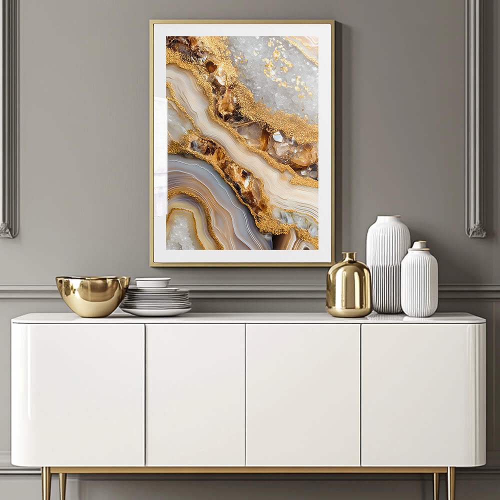 Golden Agate Art Print (B)