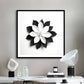 Monochrome Flower Wall Art Print
