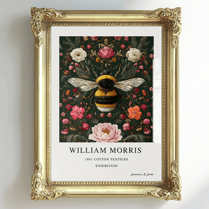 Inspirado en William Morris, Firmado - Estampado de Colibríes