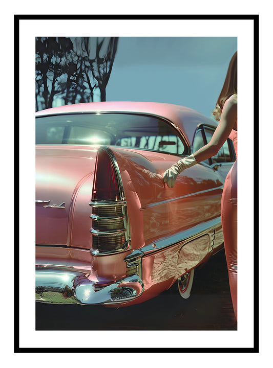 Roze Chevy Kunstprint