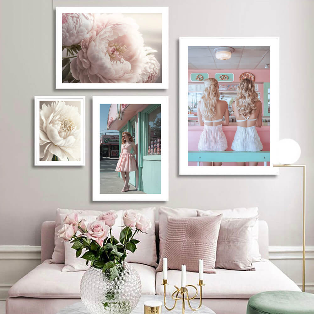 Pink Dahlia am Bloom Art Print