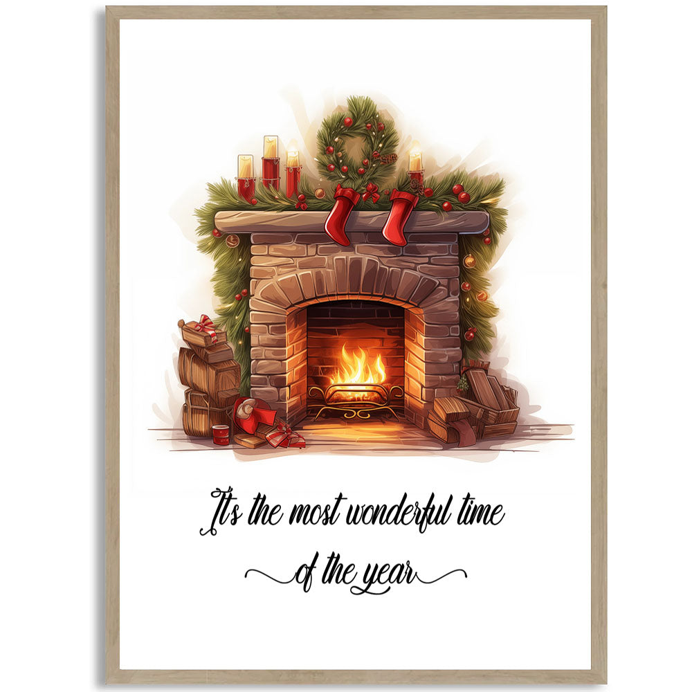 Christmas Fireplace Print